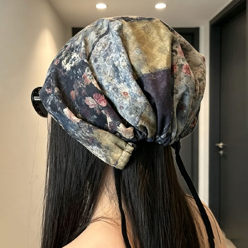 复古扎染堆堆帽女双面戴显脸小