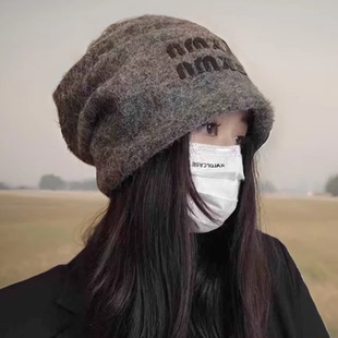 懒惰风堆堆帽子女2020新款 加厚保暖护耳包头帽套头月子冷帽 秋冬季
