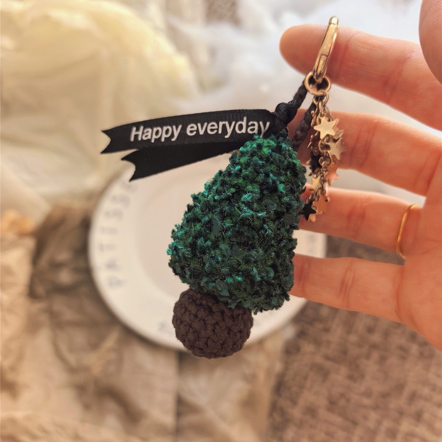 一棵小树 Mazi手作成品可爱手工编织礼物毛线包包挂件圣诞钥匙扣,节庆用品/礼品,钥匙扣,淘宝优惠券,粉丝福利购,淘宝优惠卷