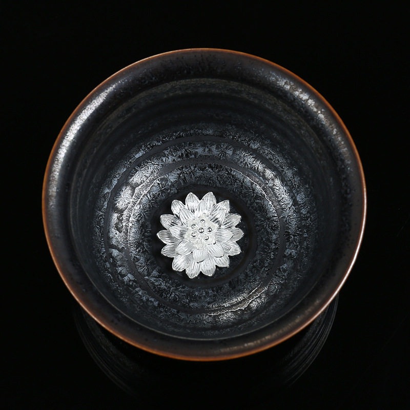 甲盏窑 李甲栈建盏天目杯银饰七保温杯