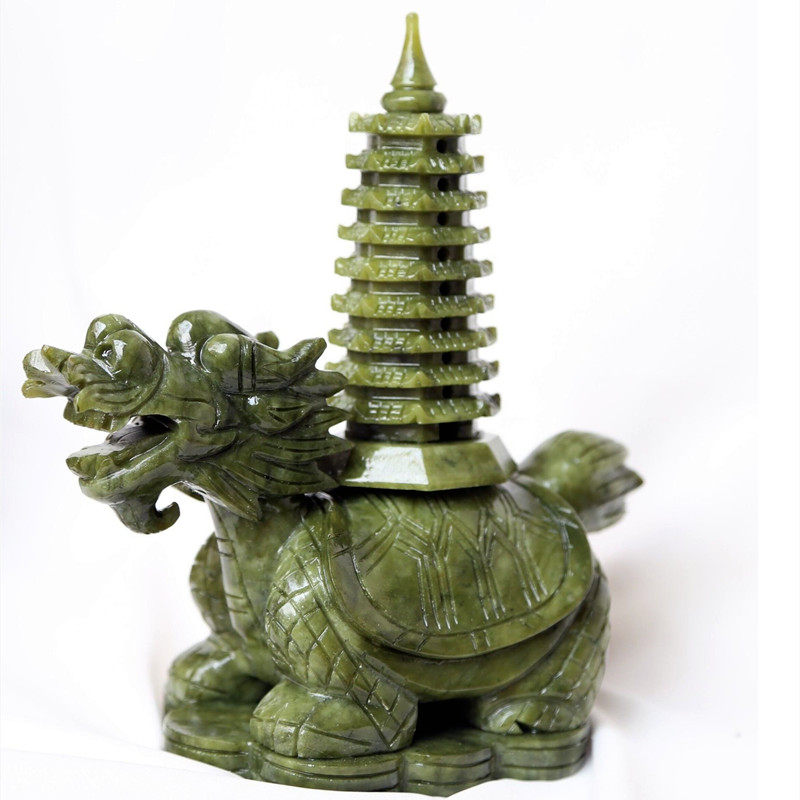 天然玉石龙龟文昌塔摆件九9十三13层客厅桌面办公室工艺品龙头龟,家居饰品,装饰摆件,淘宝优惠券,粉丝福利购,淘宝优惠卷