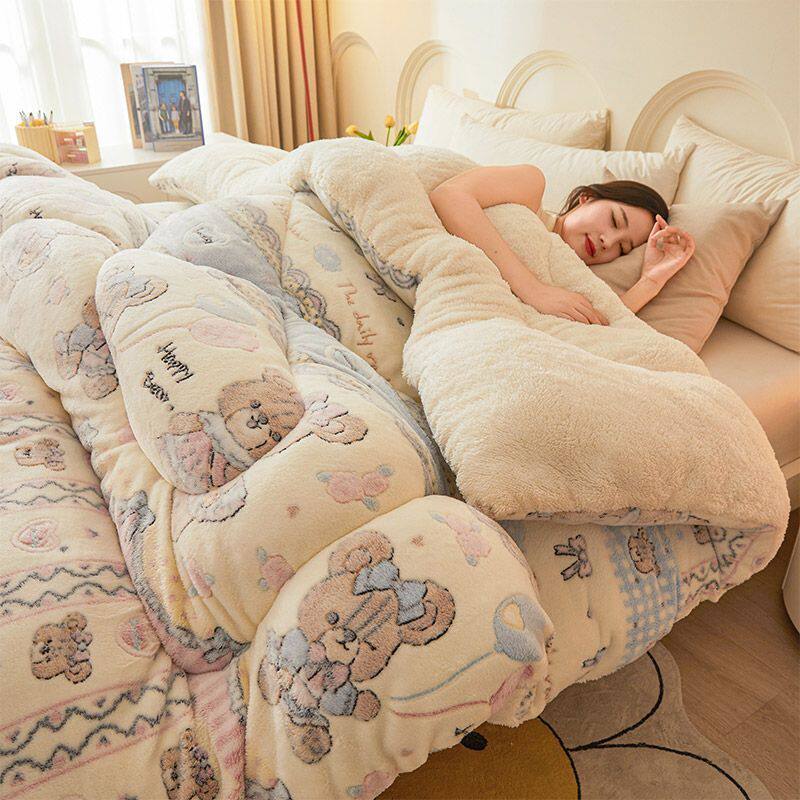 南极人冬季加厚雪花绒被子羊羔绒被芯保暖单人学生宿舍冬天棉被