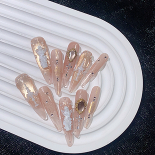 【天使赞歌】手工猫眼穿戴甲奢华显白法式冰透渐变气质高级千金风