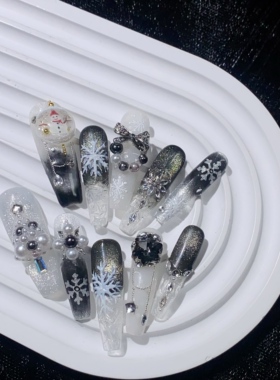 纯手工手绘猫眼穿戴甲