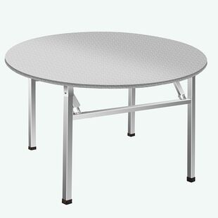 不锈钢圆形餐桌可折叠饭店夜市烧烤大排档流水席食堂桌子家用农村