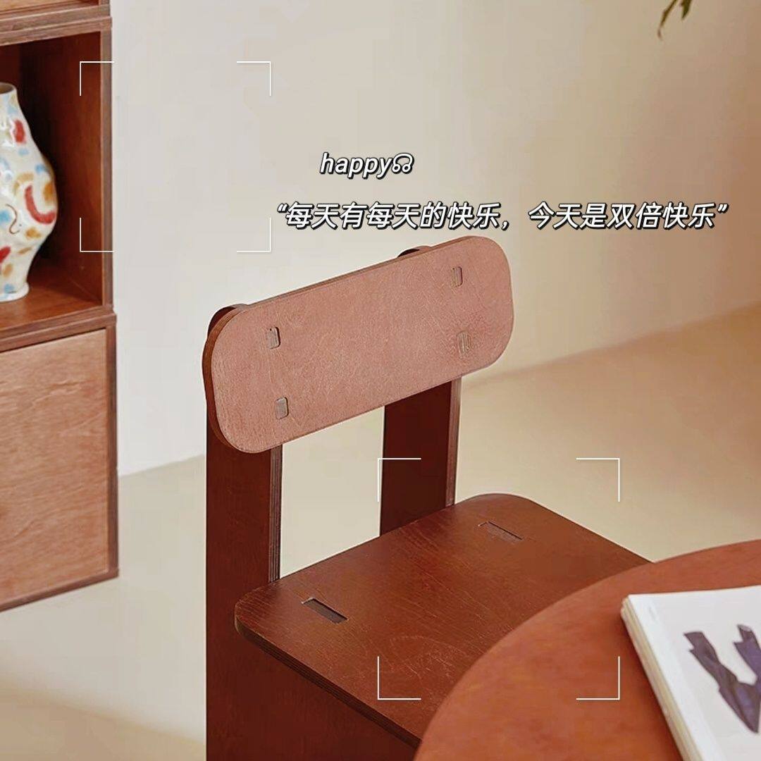 北欧风咖啡店椅子凳子桦木餐椅ins风博主拍照道具小户型椅子