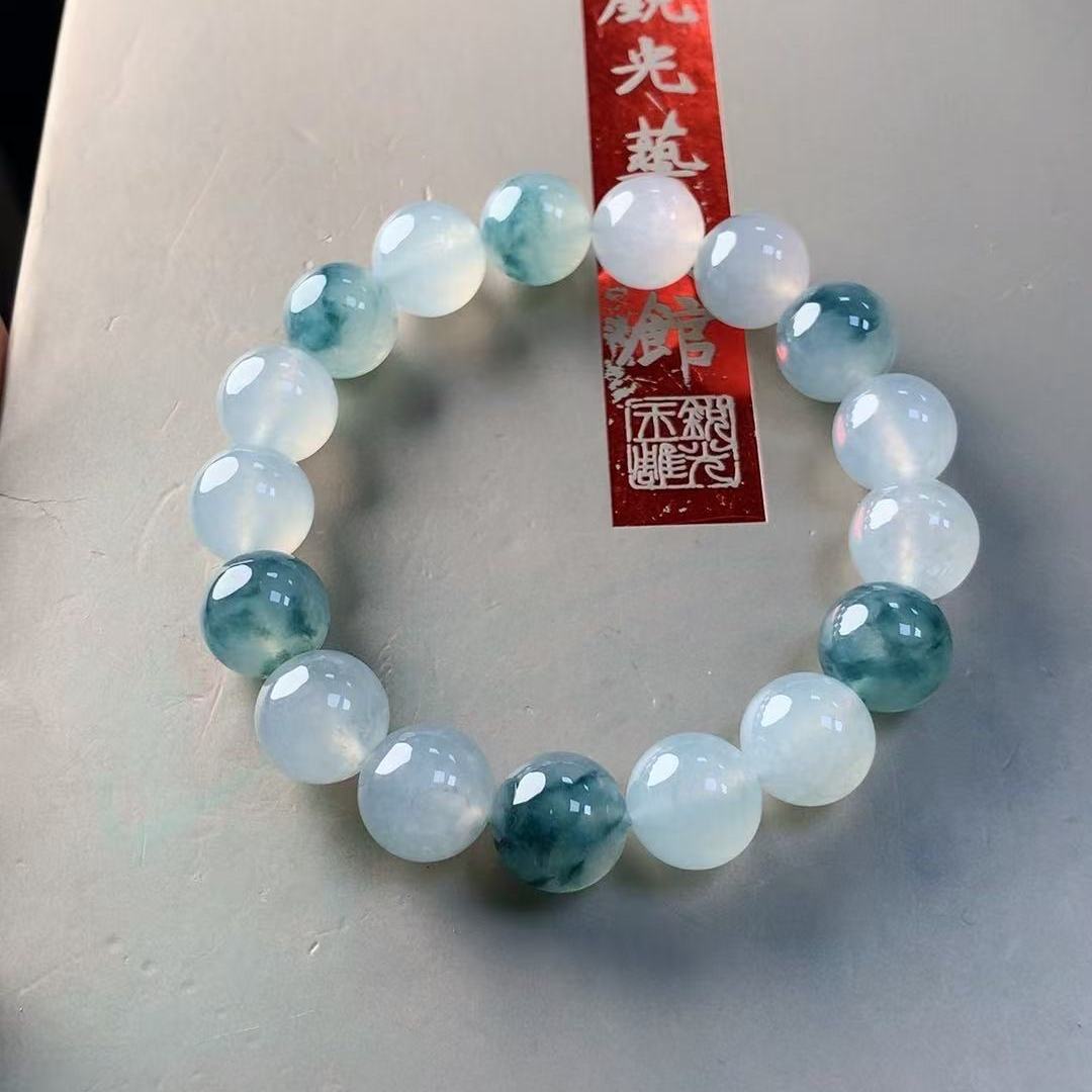 缅甸天然翡翠A货冰种手串