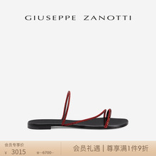 精美水钻露趾平底凉鞋 Giuseppe ZanottiGZ女士FW23秋冬新品