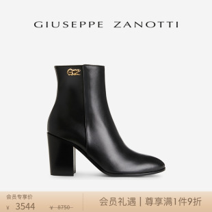 Giuseppe ZanottiGZ女士中筒粗跟及踝靴弹力靴高跟短靴