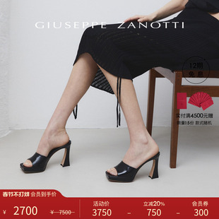 Giuseppe ZanottiGZ女士时尚方头露趾马蹄跟高跟凉鞋