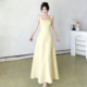 HEYOUNGIRL 「法式 浪漫」分割收腰方领吊带连衣裙百搭显瘦A字长裙