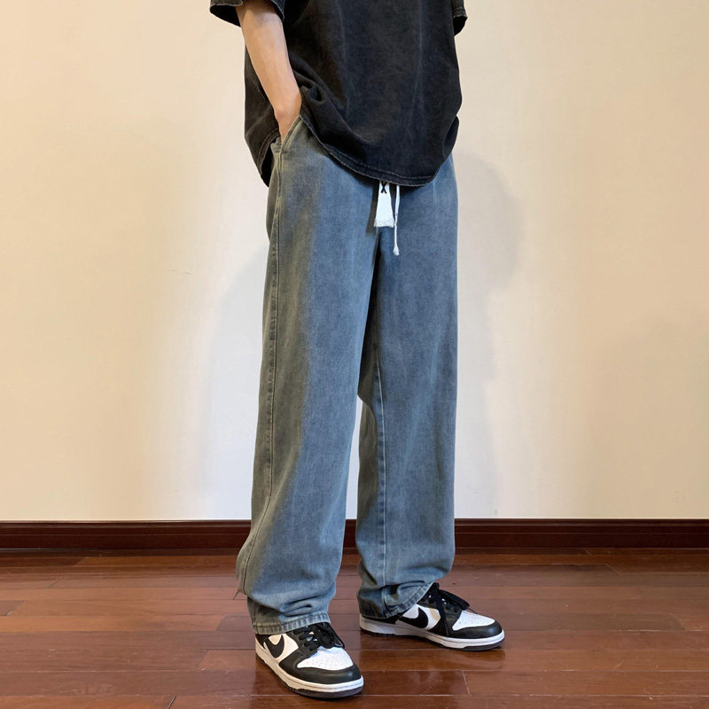 纯色复古拖地牛仔裤BK330-P45，男装牛仔裤，星座515