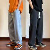 纯色复古拖地牛仔裤BK330-P45，男装牛仔裤，星座515