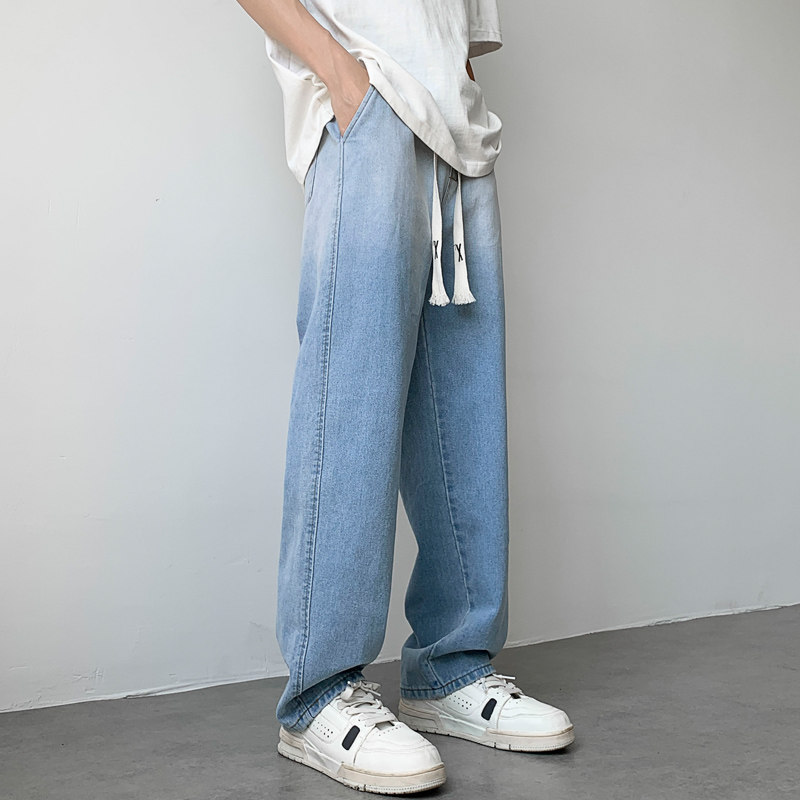 牛仔裤男韩版高街渐变色个性2025夏季新款直筒裤1BK340-P50,男装牛仔裤,星座515