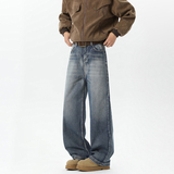 春季美式做旧复古水洗宽松直筒牛仔裤4BK560-P55控78，男装牛仔裤，星座515