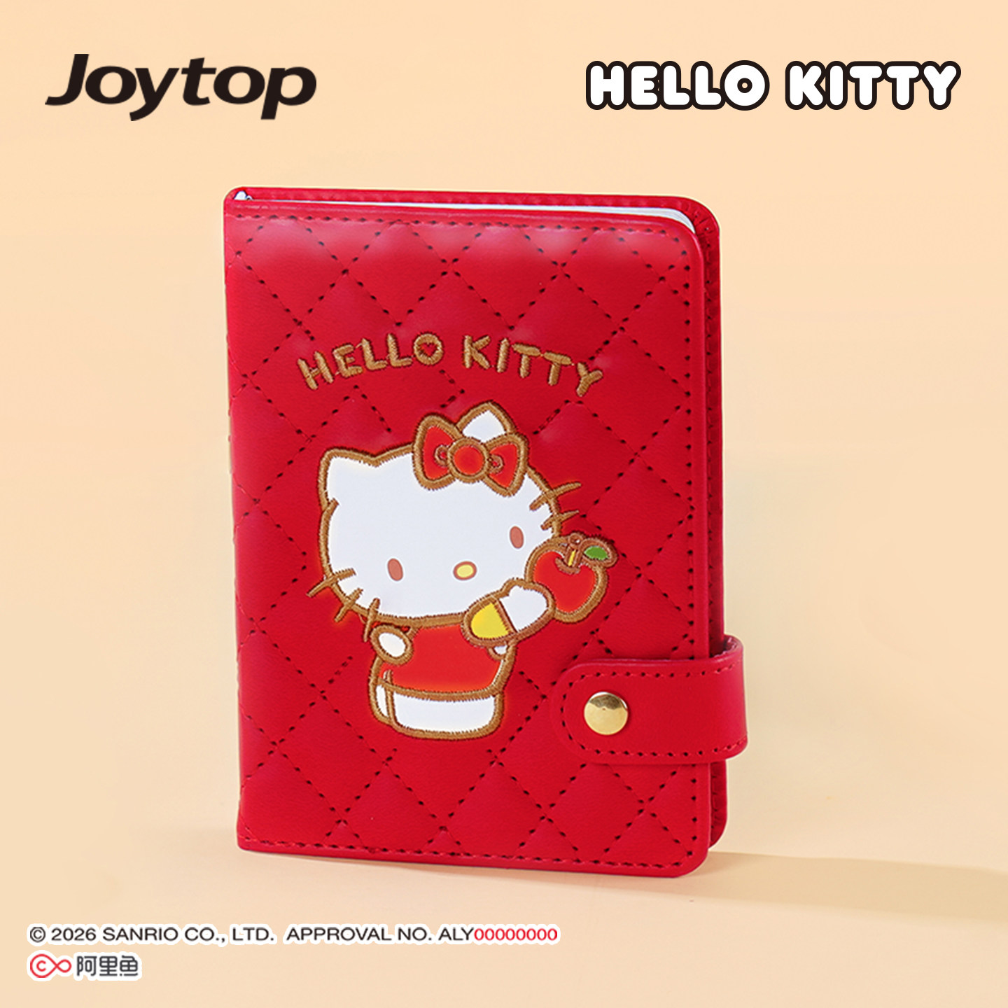 Joytop悦木三丽鸥凯蒂猫手账本A6彩色空白内页高颜值笔记本刺绣kt可爱笔记本本子高颜值ins风记事本新款热销