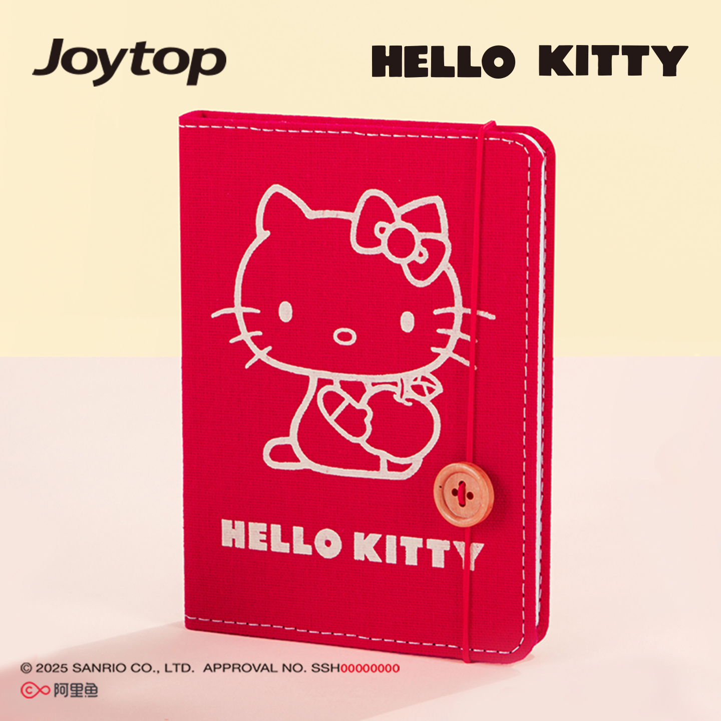 Joytop悦木三丽鸥凯蒂猫布艺精装本A6高颜值笔记本记事本手账本ins风hellokitty联名空白彩印卡通本子正版
