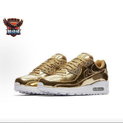 Nike Air Max 90 sp 复古低帮 休闲跑步鞋 女款 液态金CQ6679-300