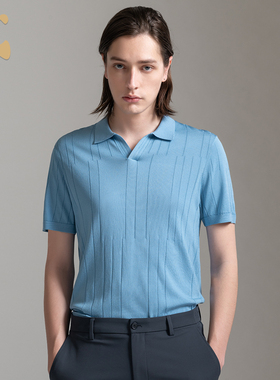 CANUDILO/卡奴迪路熊猫翻领毛织polo衫春夏新品