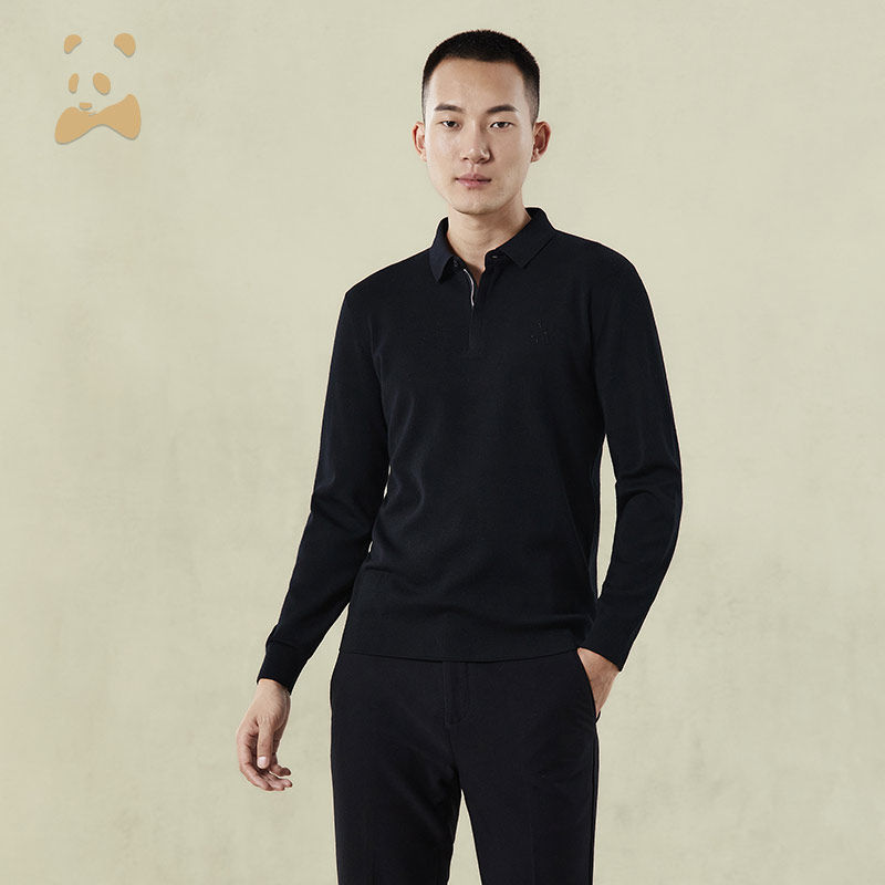 【烫钻工艺】CANUDILO/卡奴迪路 熊猫翻领羊毛POLO衫男羊毛衫,男装,针织衫/毛衣,淘宝优惠券,粉丝福利购,淘宝优惠卷