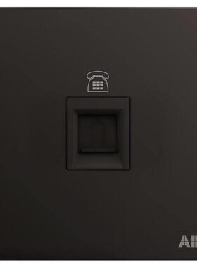 ABB开关插座面板一位电话插座轩致系列黑色AF321-885