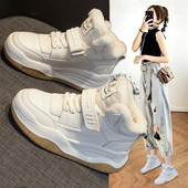 百搭加绒厚底休闲运动老爹小白毛毛鞋 高帮大棉鞋 女2025年秋冬新款