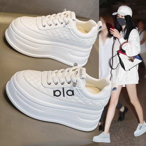 真皮内增高小白鞋厚底懒人休闲鞋