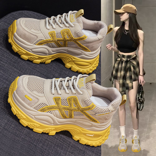 厚底老爹鞋女内增高小个子休闲鞋