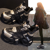 欧洲站厚底高帮老爹鞋 加绒内增高运动休闲棉鞋 女2025秋冬新款 爆款