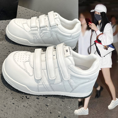 魔术贴小白鞋女运动休闲面包板鞋