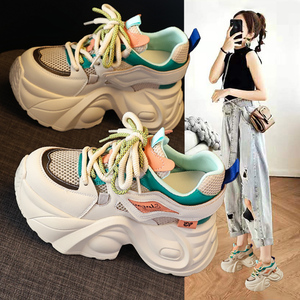 网面透气复古老爹鞋女超火2026夏季新款爆款厚底内增高运动休闲鞋