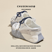 厚底透气网面德训鞋 超火内增高包头半拖鞋 爆款 新款 女外穿2026夏季