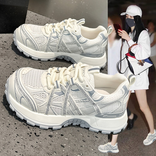 透气网面德训鞋女轻便超火老爹鞋