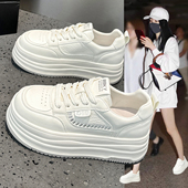 厚底增高学生系带运动休闲单鞋 爆款 2026春季 新款 真皮小白鞋 女板鞋
