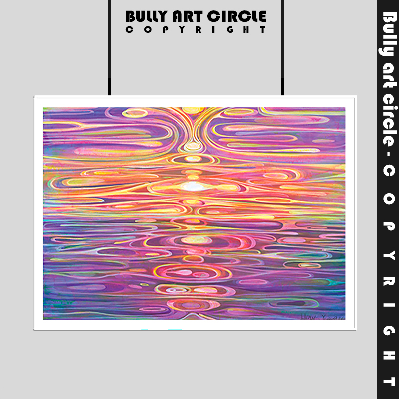 黄宇兴日出版画装饰画抽象壁画