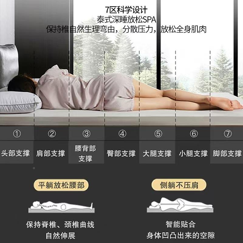 天酒乳胶床垫泰国进口橡胶垫店席宿梦思软垫子学生舍97床然垫可拆