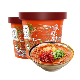 李子柒酸辣粉140g*2杯装懒人速食吸汁米粉免煮冲泡夜宵