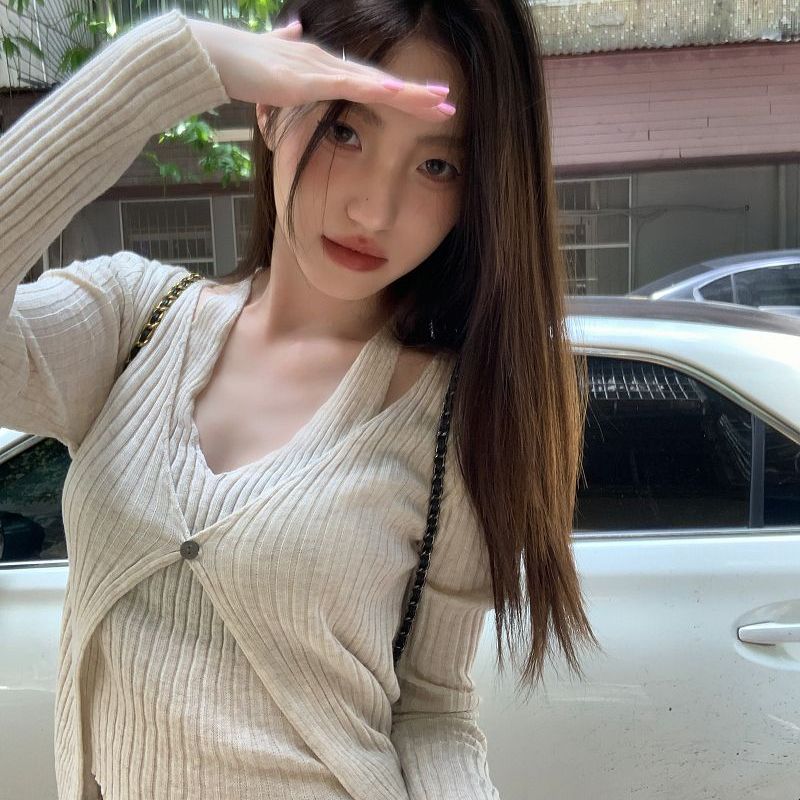 设计感小众假两件毛衣长袖