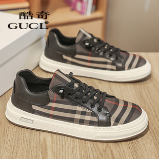 酷奇男鞋潮流轻奢软底耐磨厚底运动小白鞋新款透气休闲百搭板鞋男