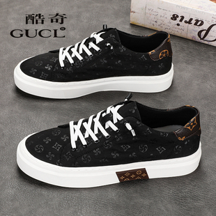 酷奇男鞋夏季新款欧洲站透气潮流休闲帆布鞋运动时尚撞色百搭板鞋