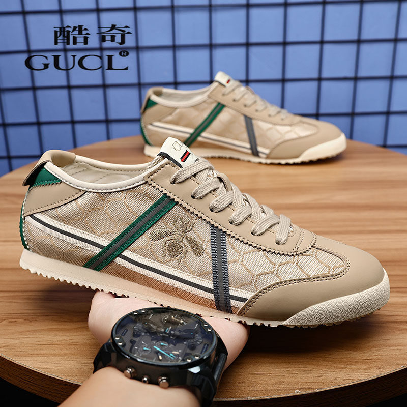 酷奇男鞋欧洲站新款运动休闲阿甘鞋高级感轻奢潮牌真皮百搭板鞋男