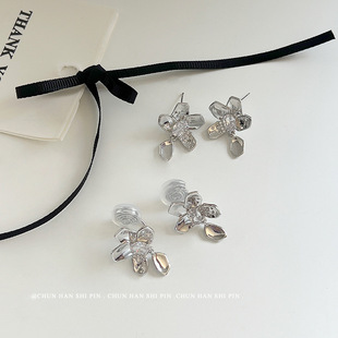 独自美丽~花朵形状耳钉小众ins设计高级感耳坠甜酷冷淡风气质耳夹