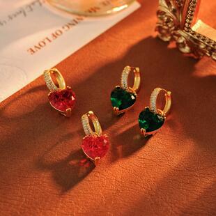 新款甜美心气质耳环潮小众扣环佩戴两种心形方法爱可拆卸耳扣