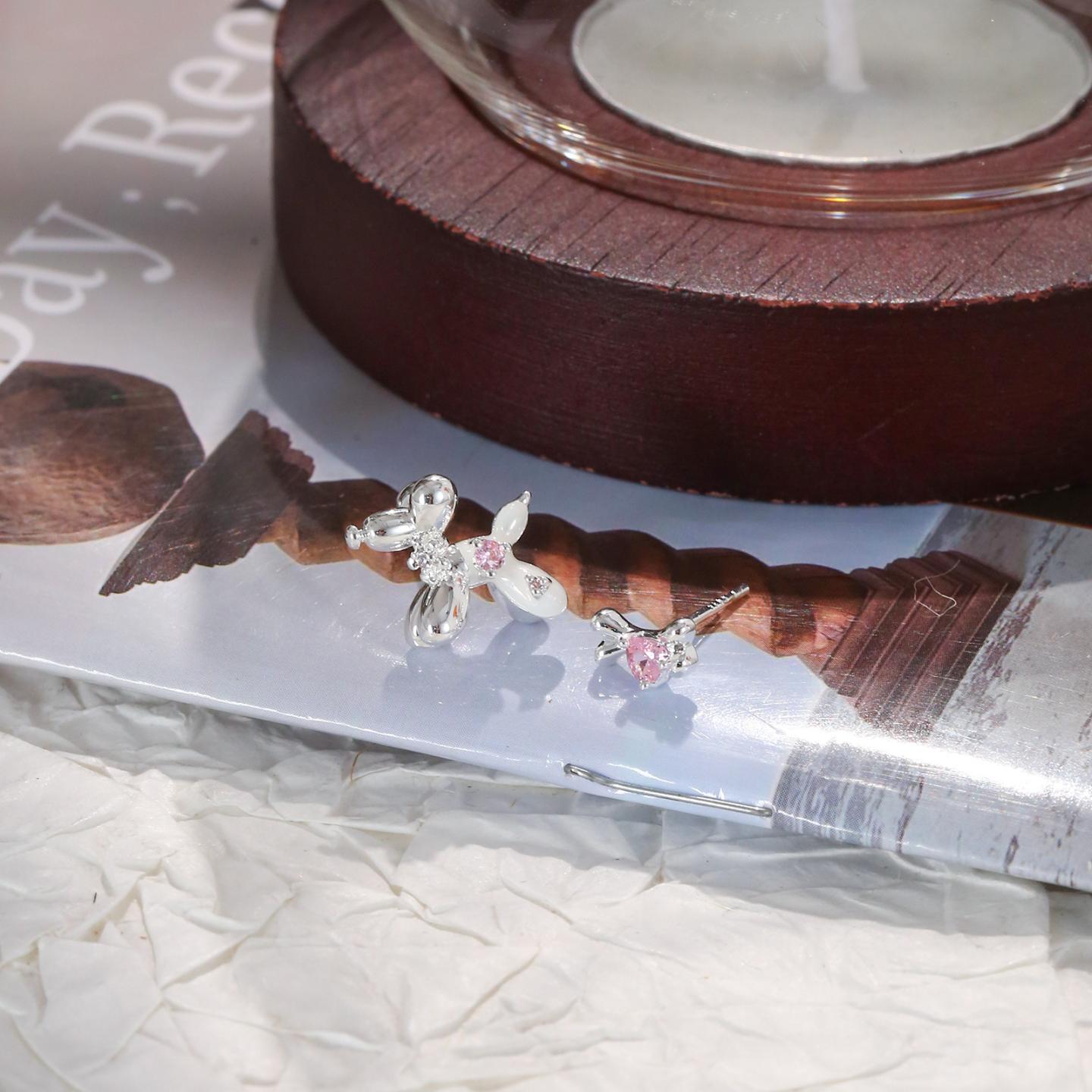韩式小巧可爱气球狗耳钉时尚气质