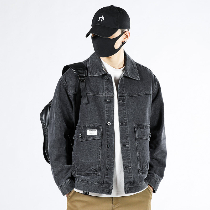 牛仔外套男士2025新款秋季抗皱宽松工装男款秋冬夹克帅气潮牌褂子,男装,夹克,淘宝优惠券,粉丝福利购,淘宝优惠卷