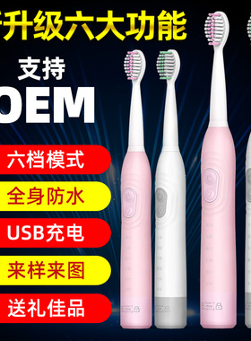 IPX7防水电动牙刷中硬度刷头智能记忆充电electric toothbru