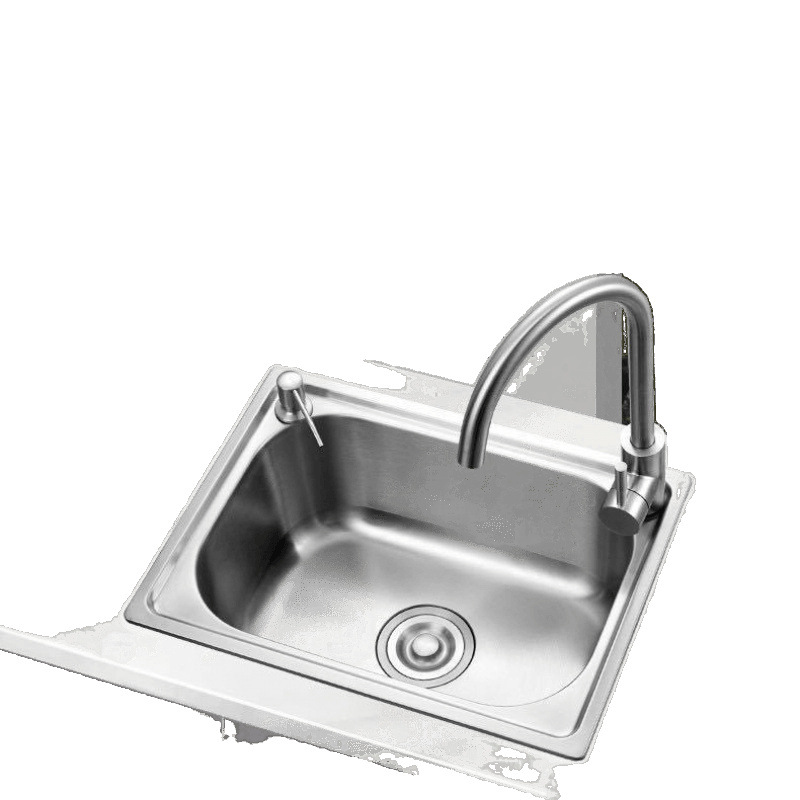 4不锈钢水小单厨房洗菜盆阳台洗碗池简易水盆套餐带支架厂