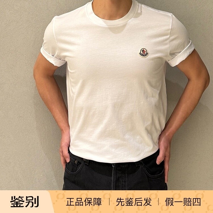 国内现货MONCLER盟可睐 经典款 胸前徽标贴片圆领男士纯色短袖T恤