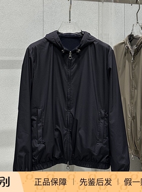 国内现货Loro Piana诺悠翩雅25蓝色新款羊绒双面连帽飞行员夹克LP