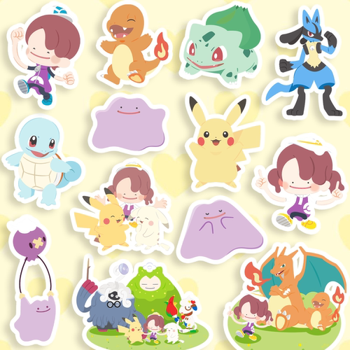 pokopia宝可梦防水贴纸周边可爱皮卡丘百变怪神奇宝贝pokemon箱贴